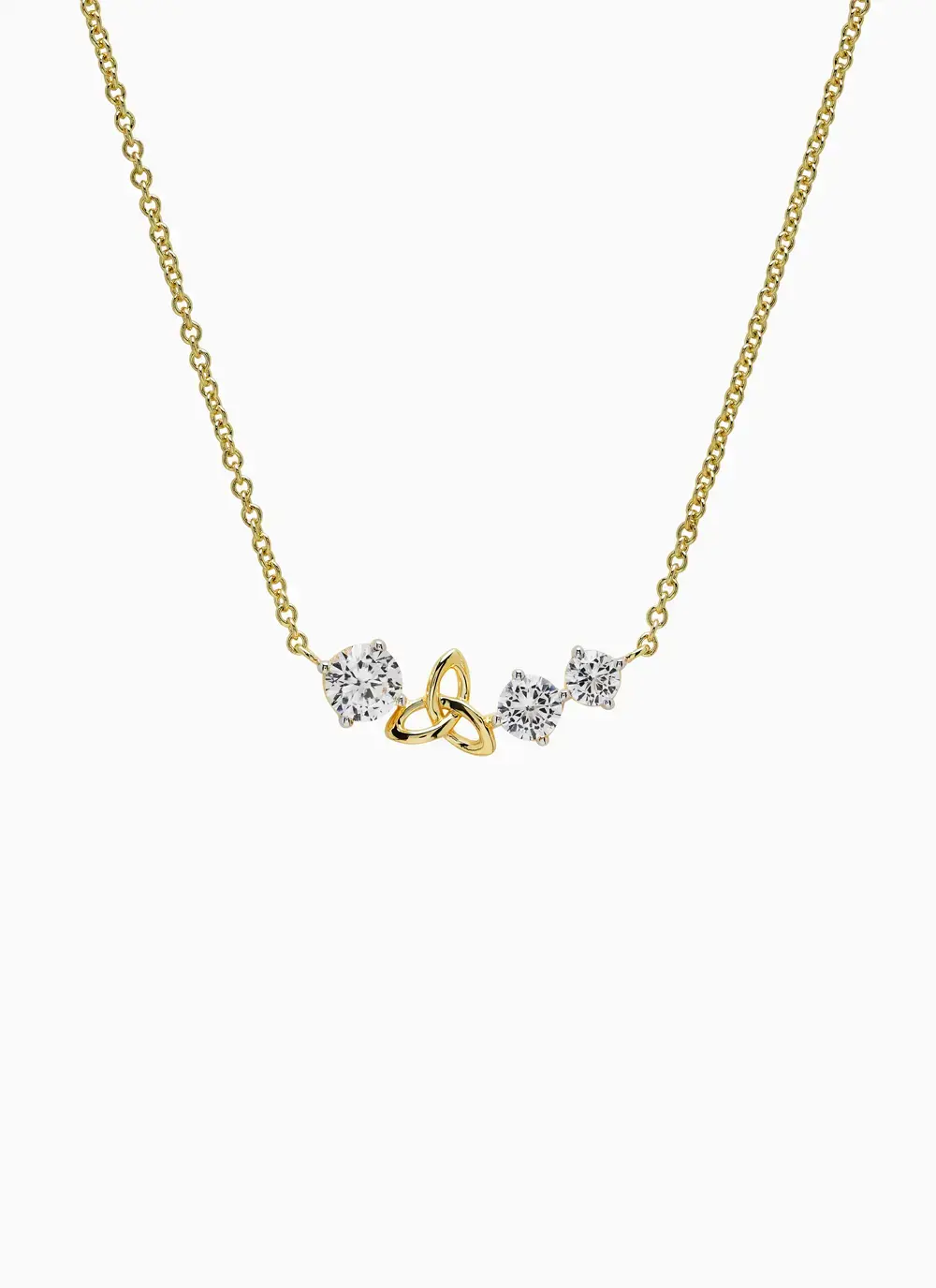 14K Gold Vermeil Trinity Knot Curve Necklace